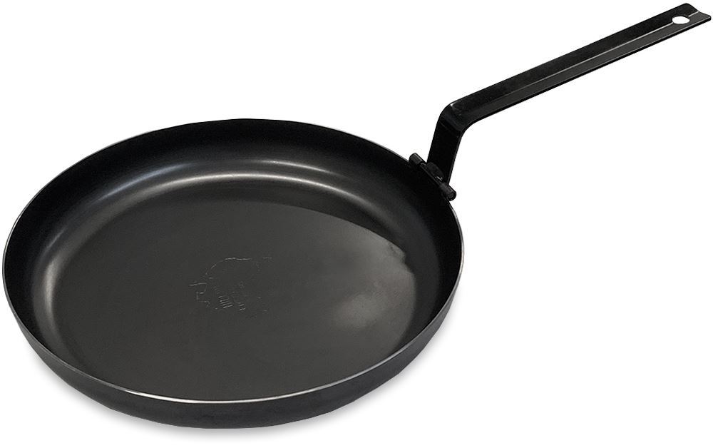 Hillbilly Camping 330mm Spun Steel Paella Pan With Folding Handle – Open Fire & Stove Compatible