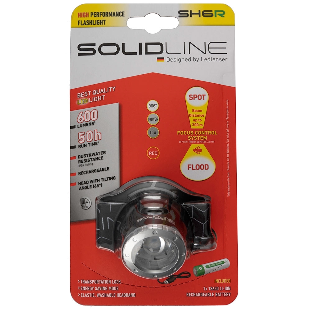 thumbnail image 2 of Led Lenser SH6R Solidline Rechargeable Headlamp – 600 Lumens, Model 502206 2 of 4